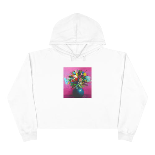 Flores de la Casita Rosa Crop Hoodie
