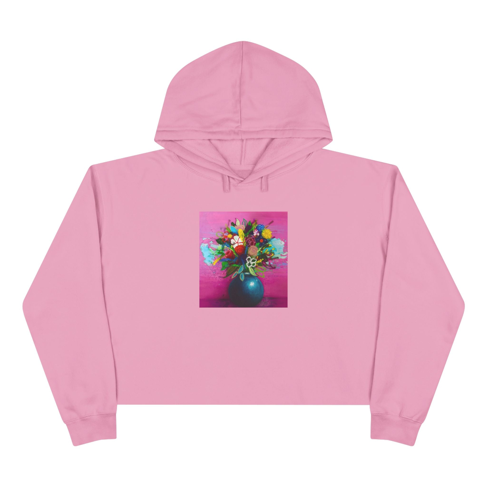 Flores de la Casita Rosa Crop Hoodie