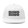 Sino Sino Embroidered Flat Bill Cap — Retro Stacked Logo Snapback