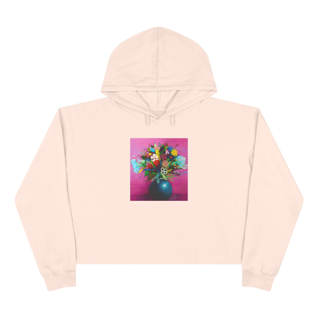 Flores de la Casita Rosa Crop Hoodie