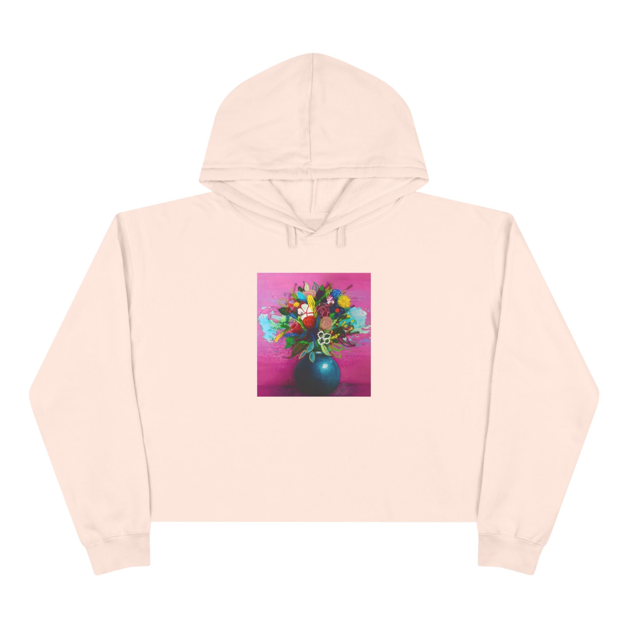 Flores de la Casita Rosa Crop Hoodie
